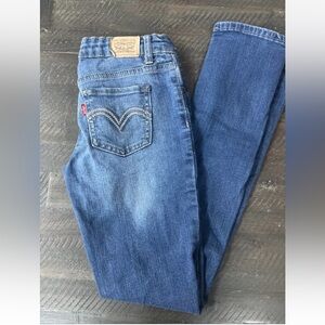 Levis 711 Skinny Girls Youth Size 12 Reg Blue Jeans Medium Wash Stretch Low Rise